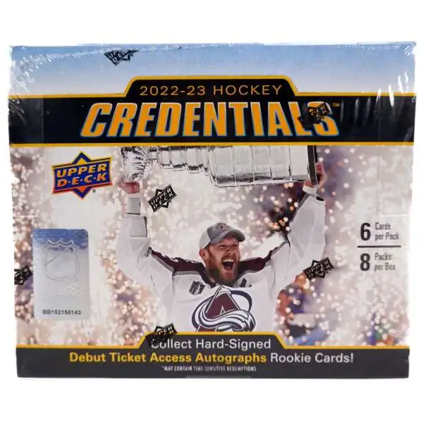 NHL Upper Deck 2022-2023 Hockey Credentials Trading Card HOBBY Box [8 Packs]
