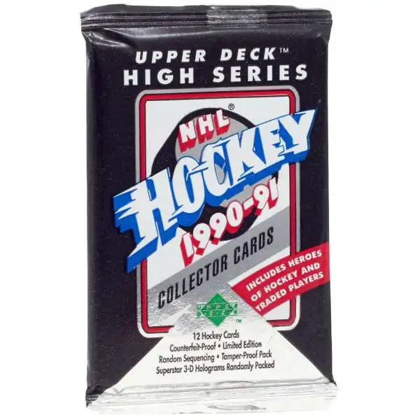 NHL Upper Deck 1990-91 Hockey High Series Trading Card HOBBY Pack [12 Cards]