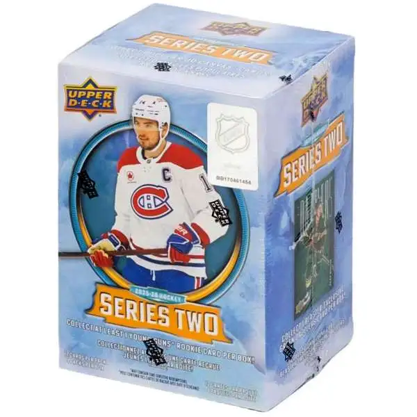 NHL Upper Deck 2025-26 Series 2 Hockey Trading Card BLASTER Box [4 Packs, Green Dazzlers!]