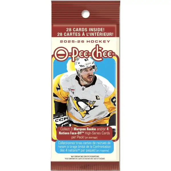 NHL Upper Deck 2025-26 O-Pee-Chee Hockey Trading Card FAT Pack [28 Cards]
