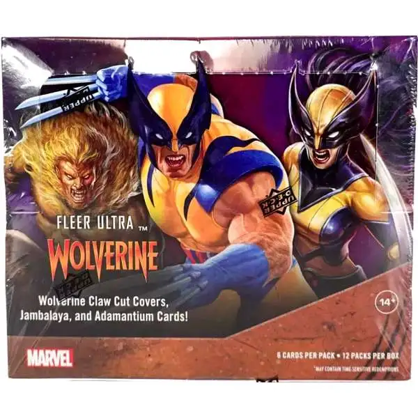 Marvel Ultra 2024 Wolverine Trading Card HOBBY Box [12 Packs]
