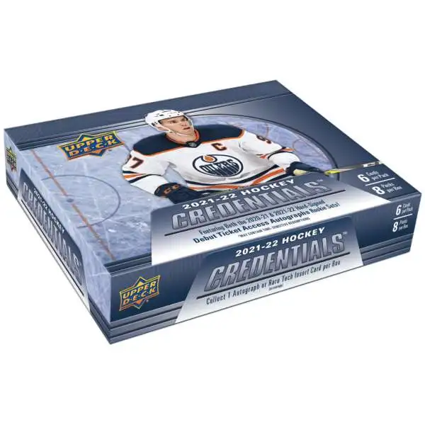 NHL Upper Deck 2021-22 Hockey Credentials Trading Card HOBBY Box [8 Packs]