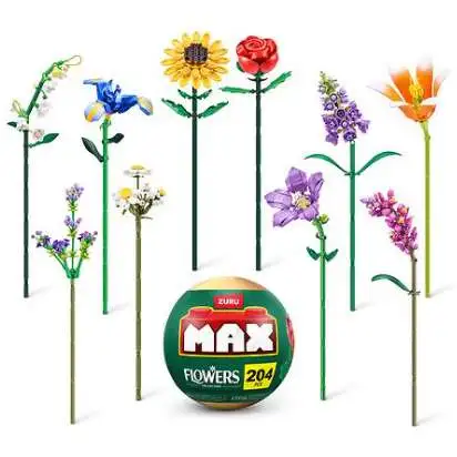 MAX Premium Collection Brick Construction FLOWERS Mystery Box [Up to 149 Pieces, Green]