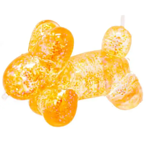 Squish Sparkle Balloon Dog ORANGE 3.5-Inch Squeeze Toy