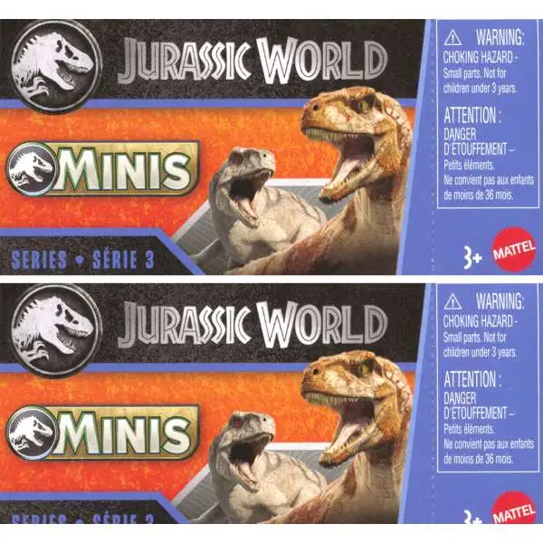 Jurassic World MINIS 2025 Series 3 LOT of 2 Mystery Packs