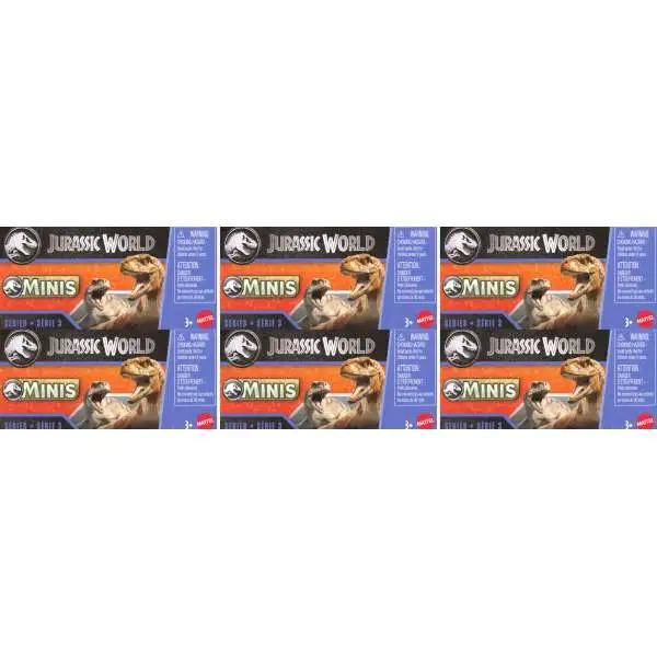 Jurassic World MINIS 2025 Series 3 LOT of 6 Mystery Packs