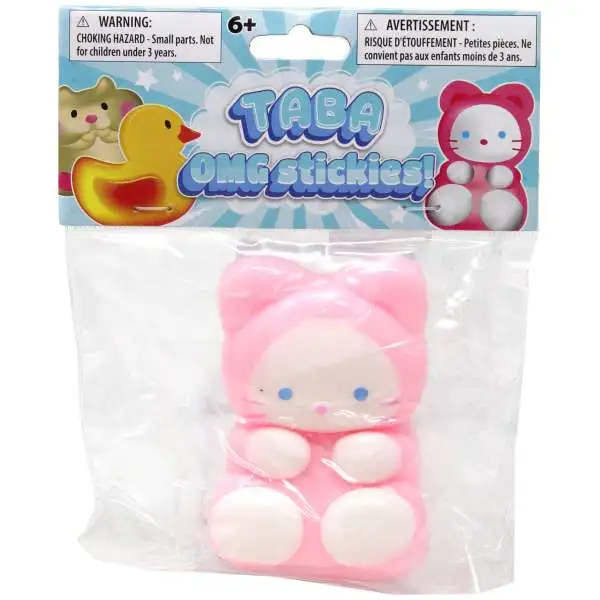Taba OMG Stickies Animals Cat 3.5-Inch Cling Toy [Pink]