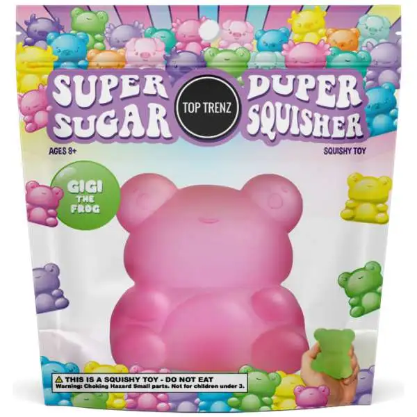 Super Duper Sugar Squisher Gigi the Frog PINK Squish Toy