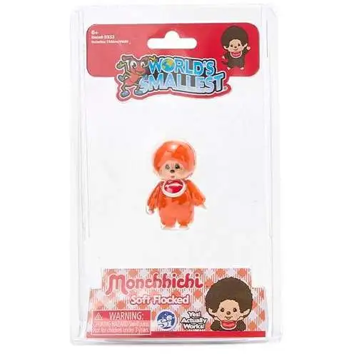 World's Smallest Soft Flocked Monchhichi Mini Figure [Orange]