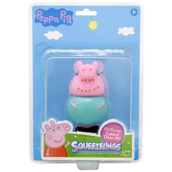 Peppa Pig Squeezelings Daddy Pig 3-Inch Vinyl FIgure