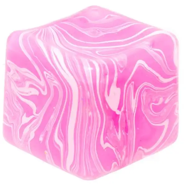 Chilly Cube Marble Swirl PINK 2.5-Inch Stress Squishy Fidget Toy