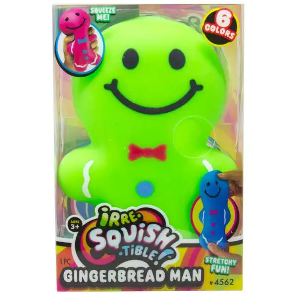 Irre-Squish-Tible! Gingerbread Man GREEN 6-Inch Squeeze Toy