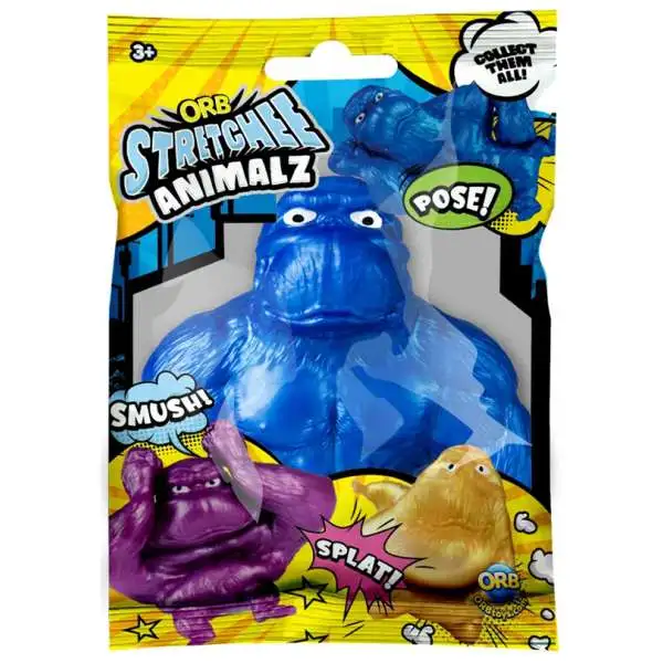 Stretchee Animalz Gorilla BLUE Squeeze Toy ORB Toys - ToyWiz