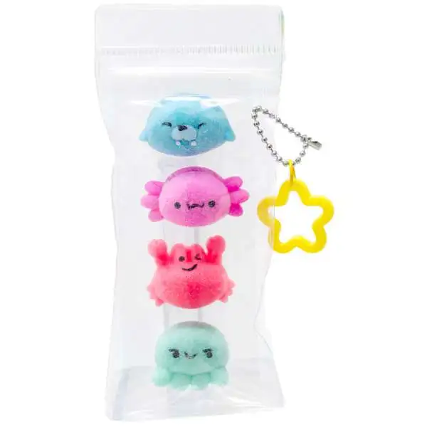 シルク toytoytoy Taba-Licious Teenies Walrus, Axolotl, Crab Jellyfish 1.25 Squeeze