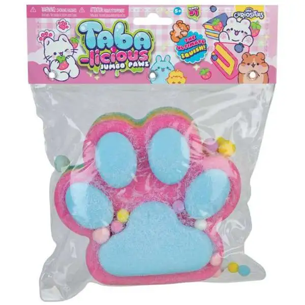 Taba-Licious Jumbo Paws Blue & Pink 6-Inch Squeeze Toy