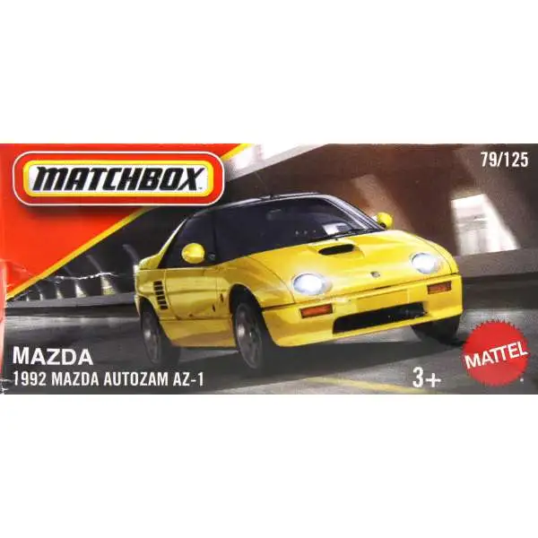 Matchbox 1992 Mazda Autozam AZ-1 Diecast Car Yellow, Boxed Mattel