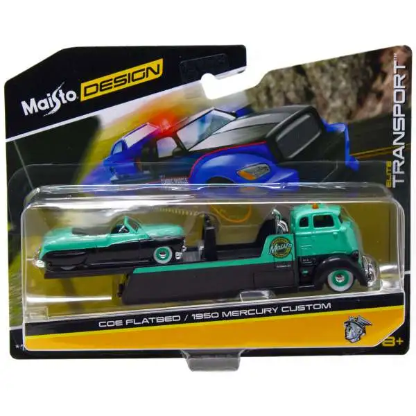Maisto Design Elite Transport COE Flatbed / 1950 Mercury Custom Diecast Car