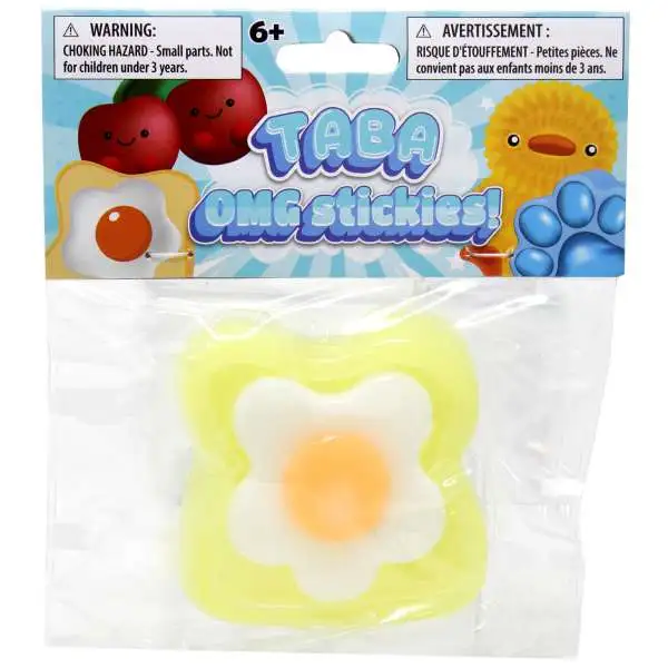 Taba OMG Stickies Food Egg on Toast 3.5-Inch Cling Toy