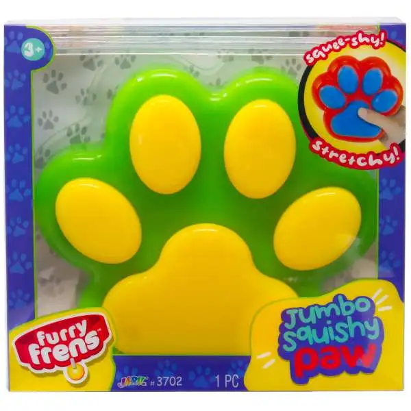 Furry Frens Jumbo Squishy Paw Green & Yellow Squeeze Toy