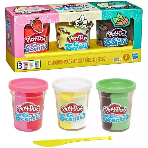 Play-Doh Scents ICE CREAM 12 Ounce 3-Pack [Damaged Package]