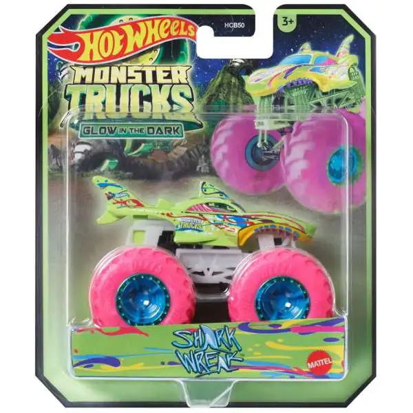 Hot Wheels Monster Trucks Glow in the Dark Shark Wreak Diecast Car