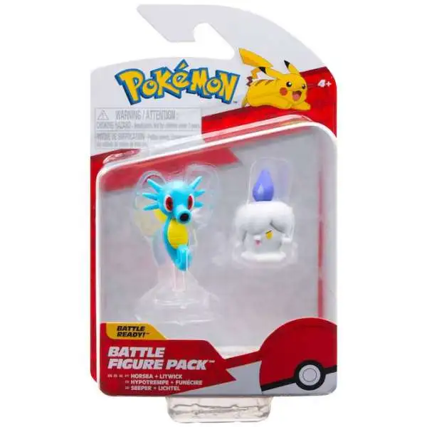 Pokemon Battle Figure Horsea & Litwick 3-Inch Mini Figure 2-Pack