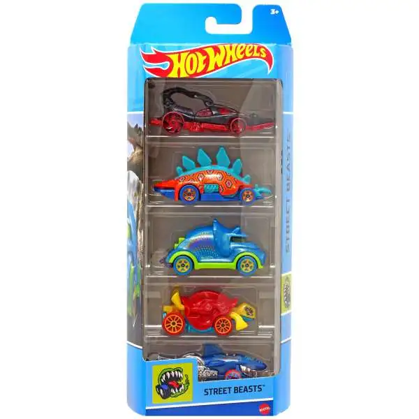 Hot Wheels Street Beasts Scorpedo, Motosaurus, Tricera-Truck