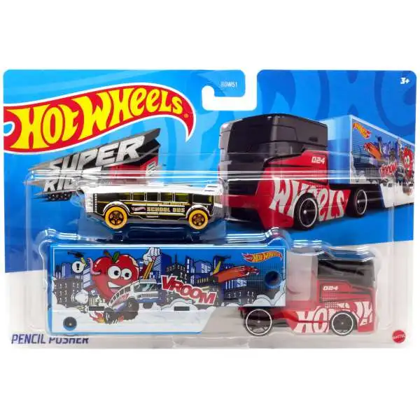 Hot Wheels Super Rigs Pencil Pusher Diecast Car [Blue & Red]