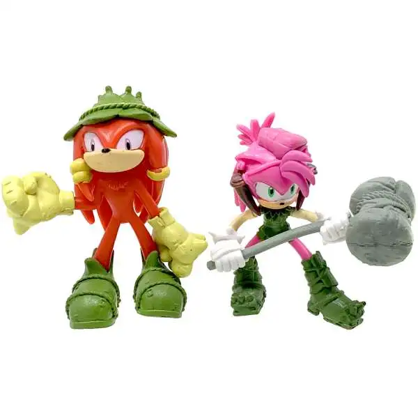 Sonic The Hedgehog Prime Collectible Figures Knuckles & Amy 2.5-Inch Mini Figure 2-Pack