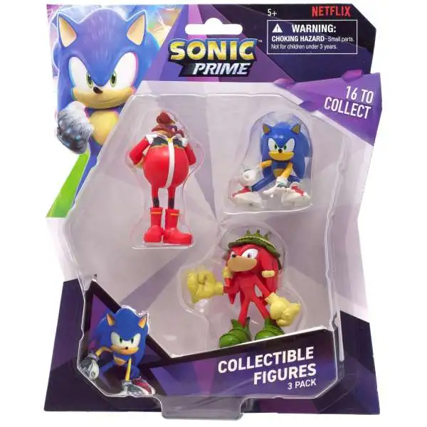 Sonic The Hedgehog Prime Sonic, Knuckles & Dr. Eggman 2-Inch Mini Figure 3-Pack