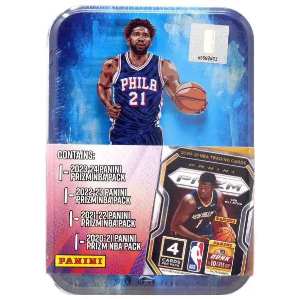 NBA Philadelphia 76ers Panini Prizm Joel Embiid Trading Card COLLECTOR Tin