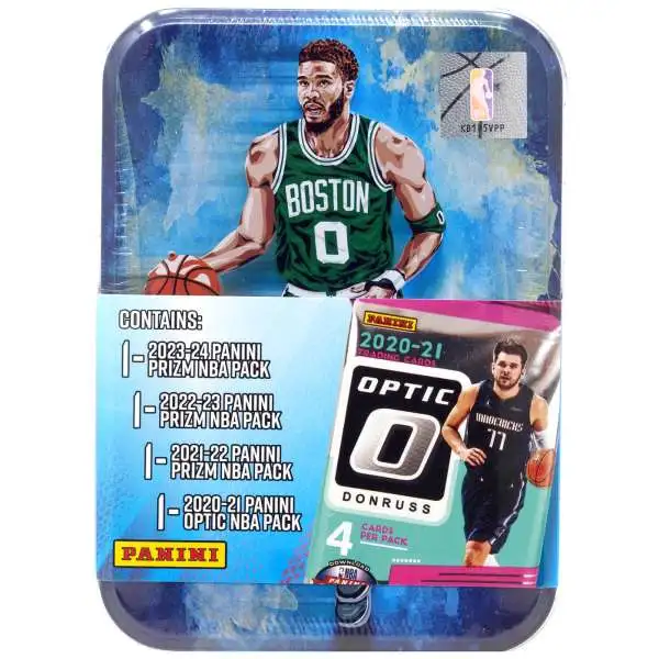 NBA Boston Celtics Panini Prizm Jayson Tatum Trading Card COLLECTOR Tin [4 Packs]