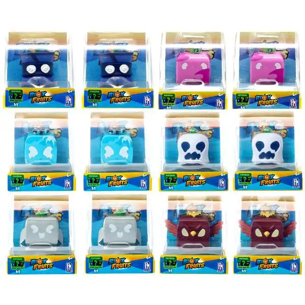 Roblox Blox Fruits Case of 12 Mini Figures [Each Includes Mystery Fruit Box DLC!]