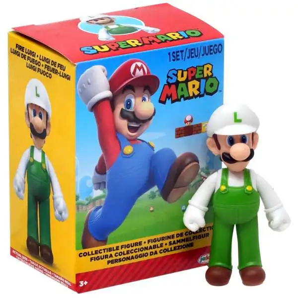 World of Nintendo Super Mario Fire Luigi 2.5-Inch Collectible Mini Figure