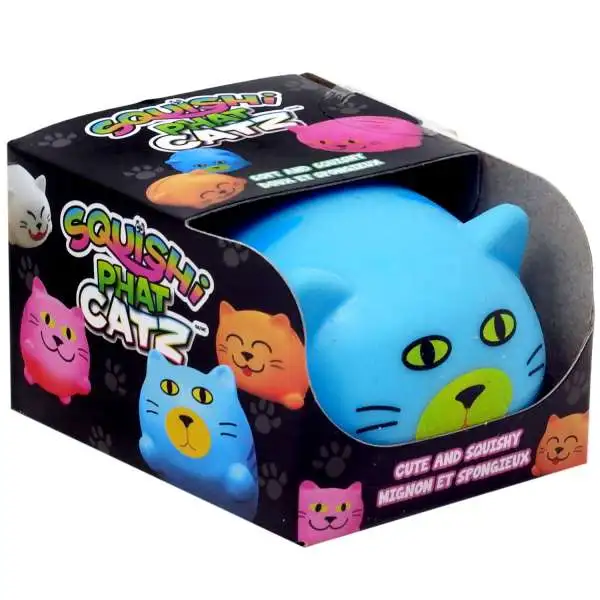 Squishi Phat Catz Blue Squeeze Toy