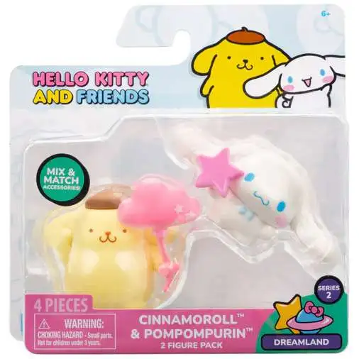 Sanrio Hello Kitty & Friends Series 2 Dreamland Cinnamoroll & Pompompurin 2-Inch Mini Figure 2-Pack