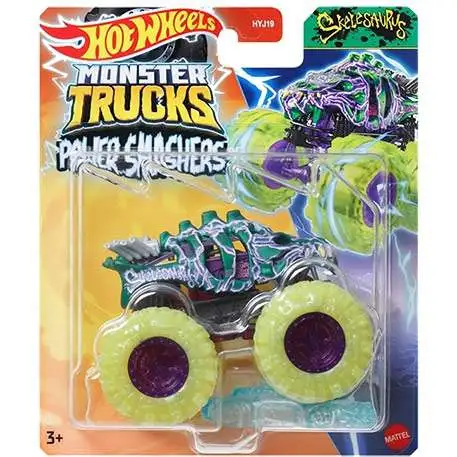 Hot Wheels Monster Trucks Power Smashers Skelesaurus Diecast Car [Version 2]