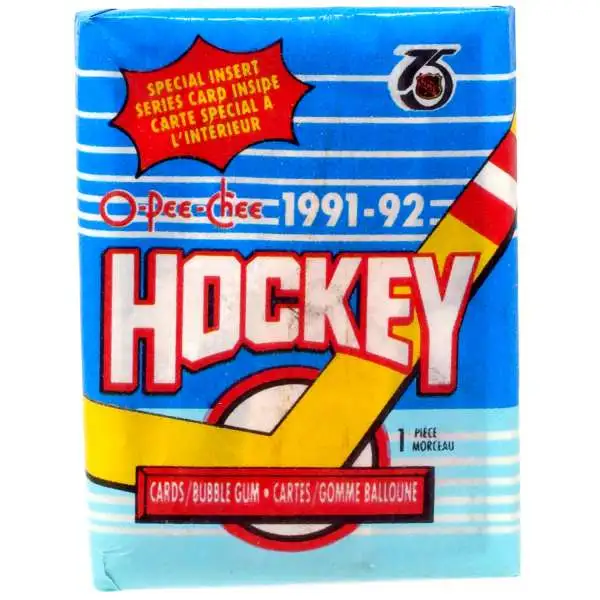 NHL O-Pee-Chee 1991-92 Hockey Trading Card WAX Pack [10 Cards]