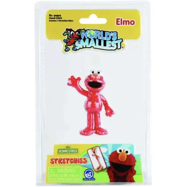 World's Smallest Sesame Street Stretchies Elmo 3-Inch Figure