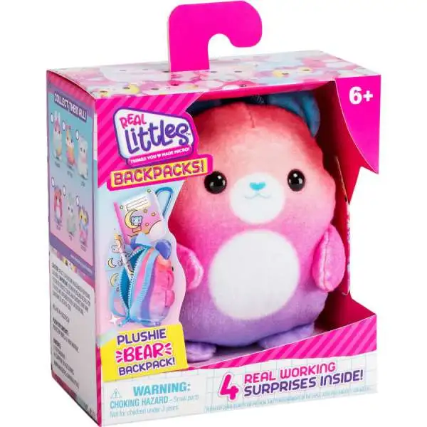 Shopkins Real Littles Plushie PET Backpacks! Bear Mystery Pack [4 Real Working Surprises Inside!]