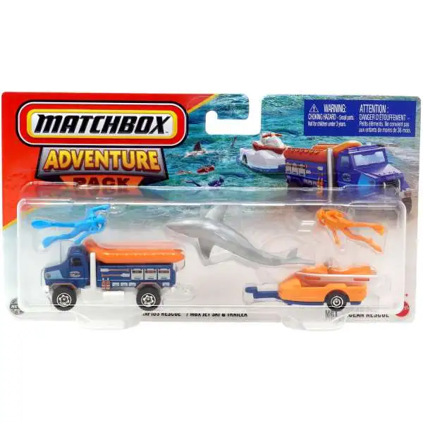 Matchbox Adventure Pack Rapids Rescue / MBX Jet Ski Trailer [Version 2]