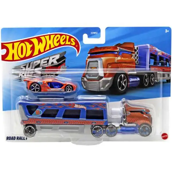 Hot Wheels Super Rigs Road Rally Diecast Car Blue Mattel - ToyWiz