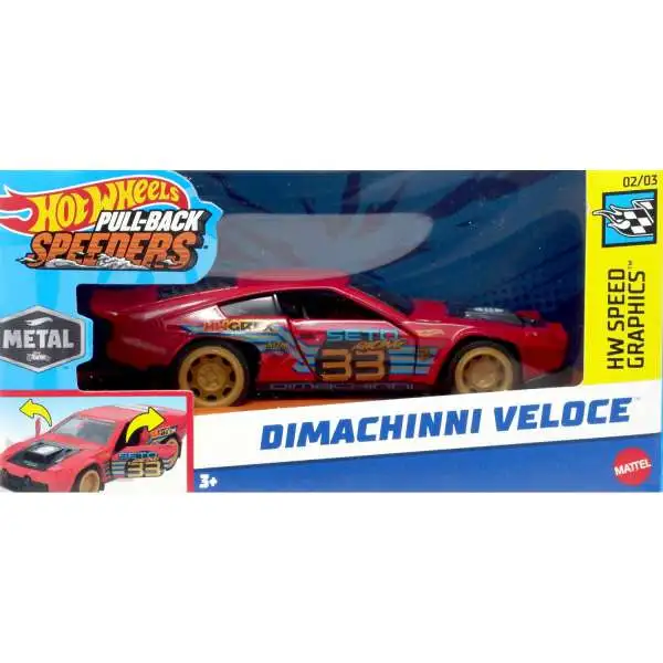 Hot Wheels Pull-Back Speeders HW Speed Graphics Dimachinni Veloce Diecast Pull-Back Car