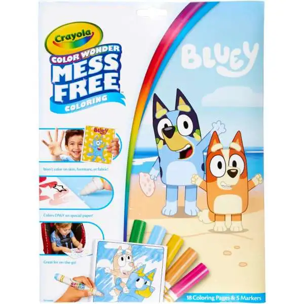 Crayola Bluey Color Wonder Mess Free Coloring Coloring Book [18 Coloring Pages & 5 Markers]