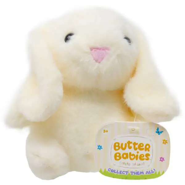 Butter Babies White Bunny 4.5 Mini Plush Rose Art - ToyWiz