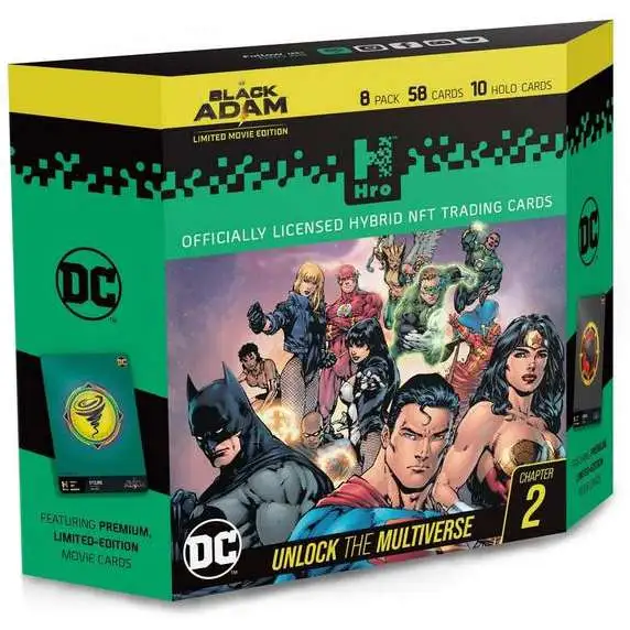 Hro DC Unlock the Multiverse Chapter 2 Black Adam Hybrid NFT Trading Card Starter Deck [8 Packs]