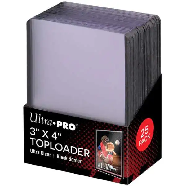Ultra Pro Card Supplies 3" x 4" Colored Border Toploader [25 Count, Black]