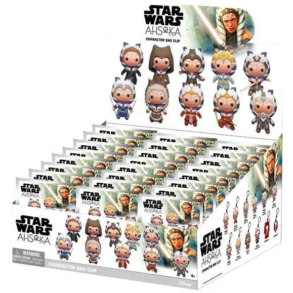 Star Wars 3D Figural Foam Bag Clip Ahsoka Mystery Box [24 Packs]