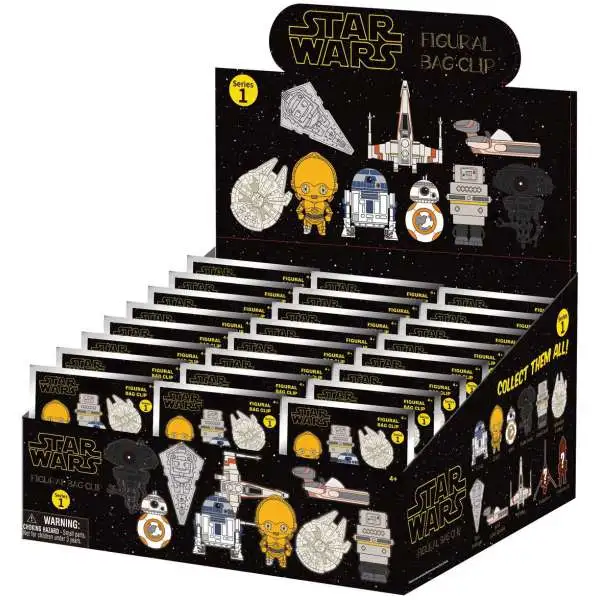 Star Wars 3D Figural Foam Bag Clip Power of the Force Series 1 Mystery Box [24 Packs]