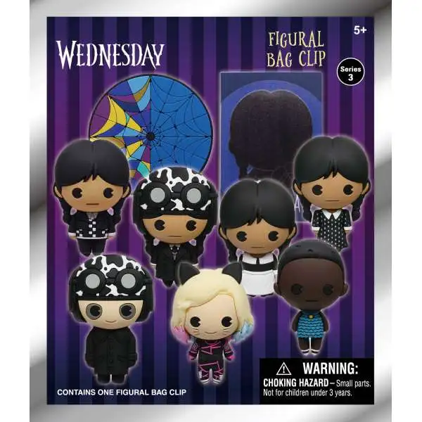 3D Figural Bag Clip Wednesday Series 3 Mystery Pack [1 RANDOM Figure]